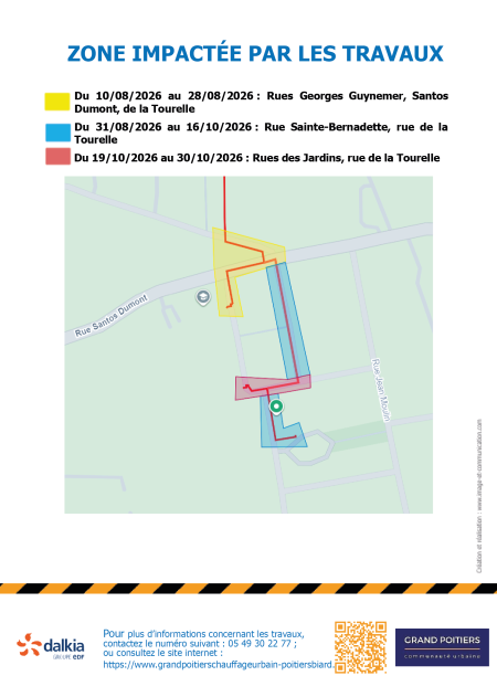 Zones impactées par les travaux du 10 août